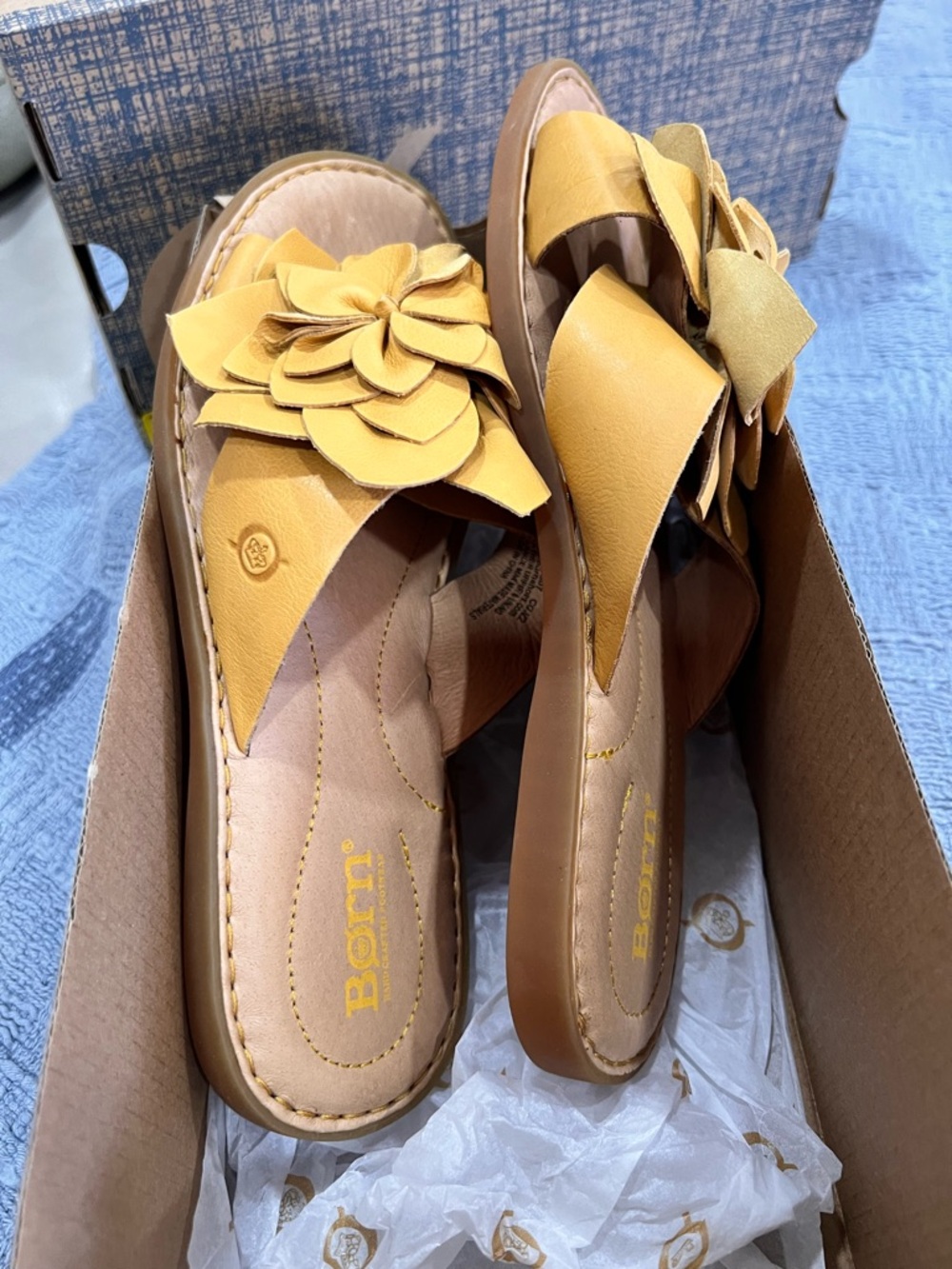 Born Yellow Floral Slide Sandals - Picture 3 of 15